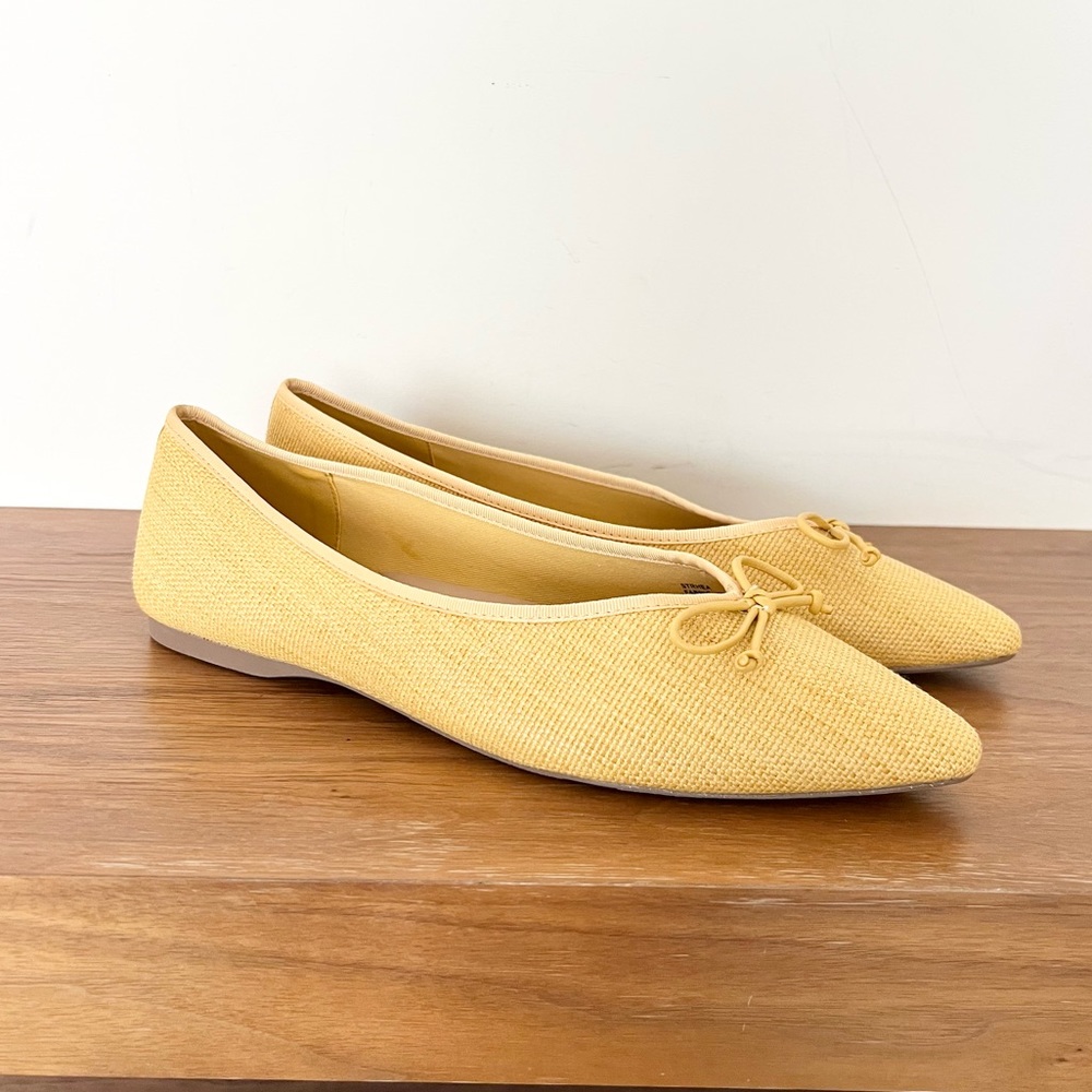 Birdies Goldfinch flat shoes raffia Daffodil yellow 10.5 new